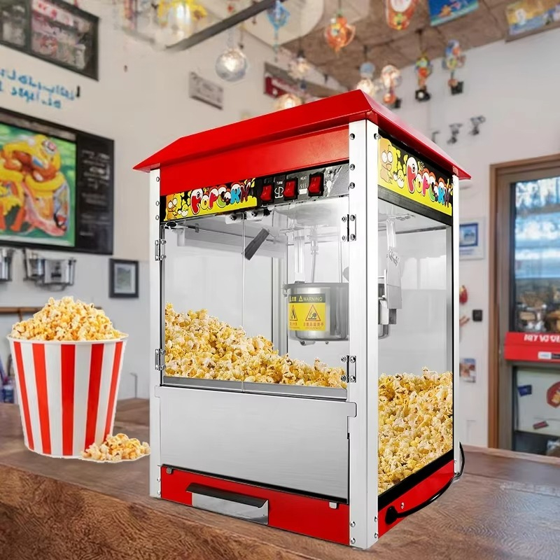 Popcorn Machine Home - 1400W Hetelucht Popcornmachine, Commerciële Tafelmodel, Automatische