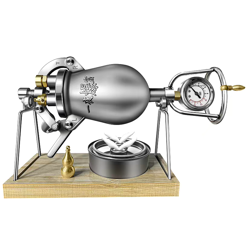 Popcorn Machine Home - Handmatige popcornmachine, openvuur popcorn-puffmachine, roestvrijstalen mini-popcornmaker,