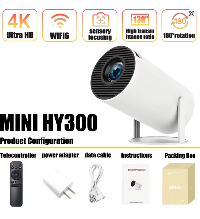 Home Cinema Mini - Mini HY300 Draagbare Projector Android 11