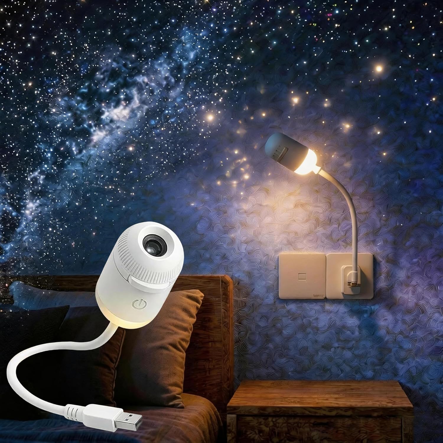 Home Cinema Projector - 2-in-1 Galaxy Projector Nachtlampje, USB Draagbare