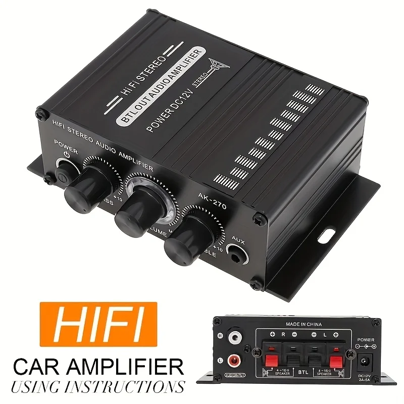 Home Cinema Mini - AK-270 400W Mini Eindversterker 12V/24V 2.0