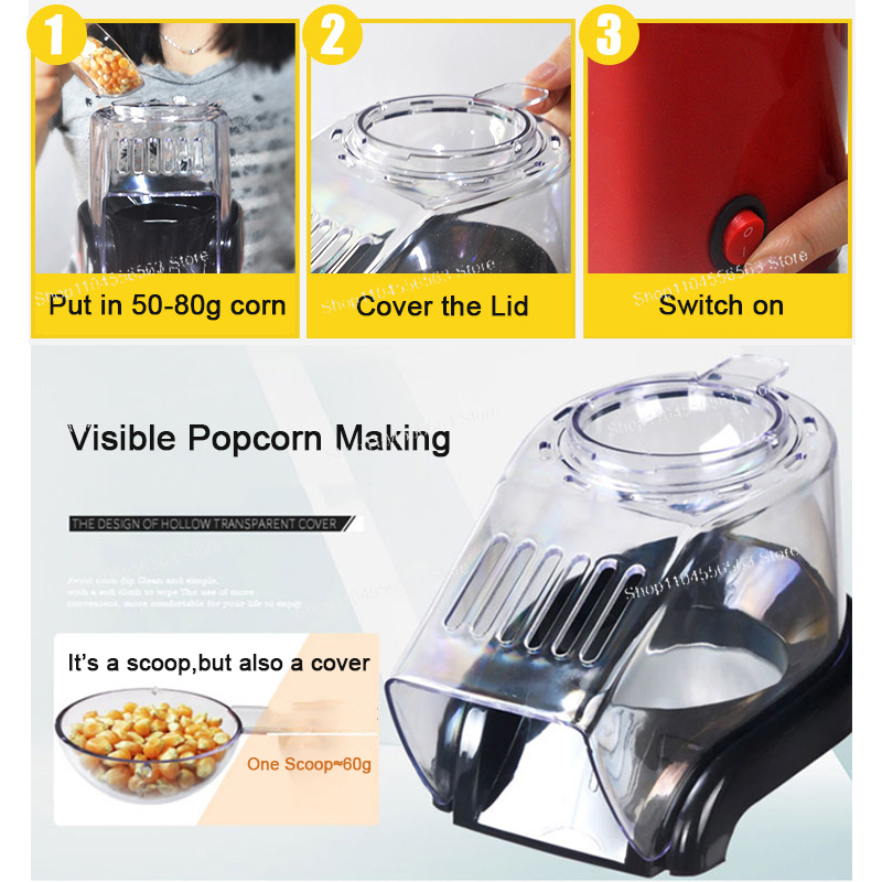 Olievrije lucht Maïs machine,  - Popcorn Machine Home recensie en prijs