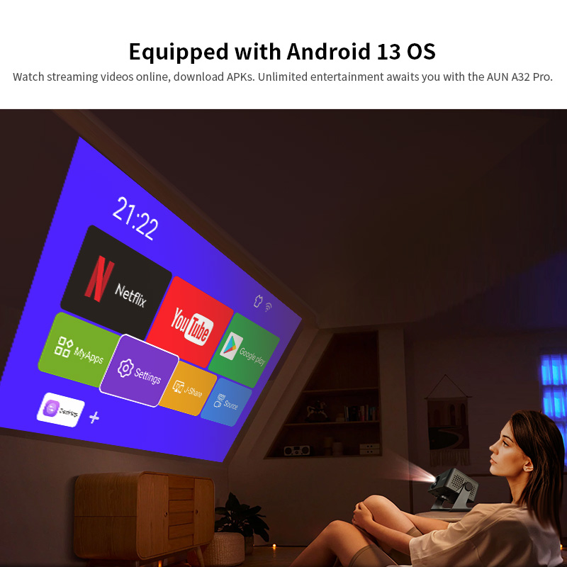 AUN A32 Pro Android 13 Project - Home Cinema Mini recensie en prijs